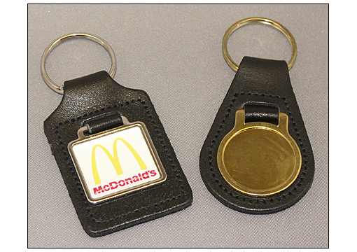 Real Leather Key Fobs - Rectangle - Chrome - Key Rings Real Leather Key Fobs - Rectangle - Chrome - Key Rings